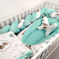 Ensemble de literie premium pour lit de bébé 5 pièces La Biche turquoise