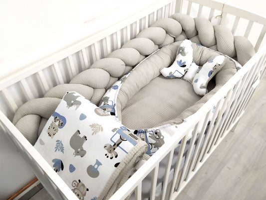 Ensemble de literie premium pour lit de bébé 5 pièces Safari