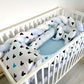 Ensemble de literie Premium pour lit de bébé 6 pièces Mouse bleu