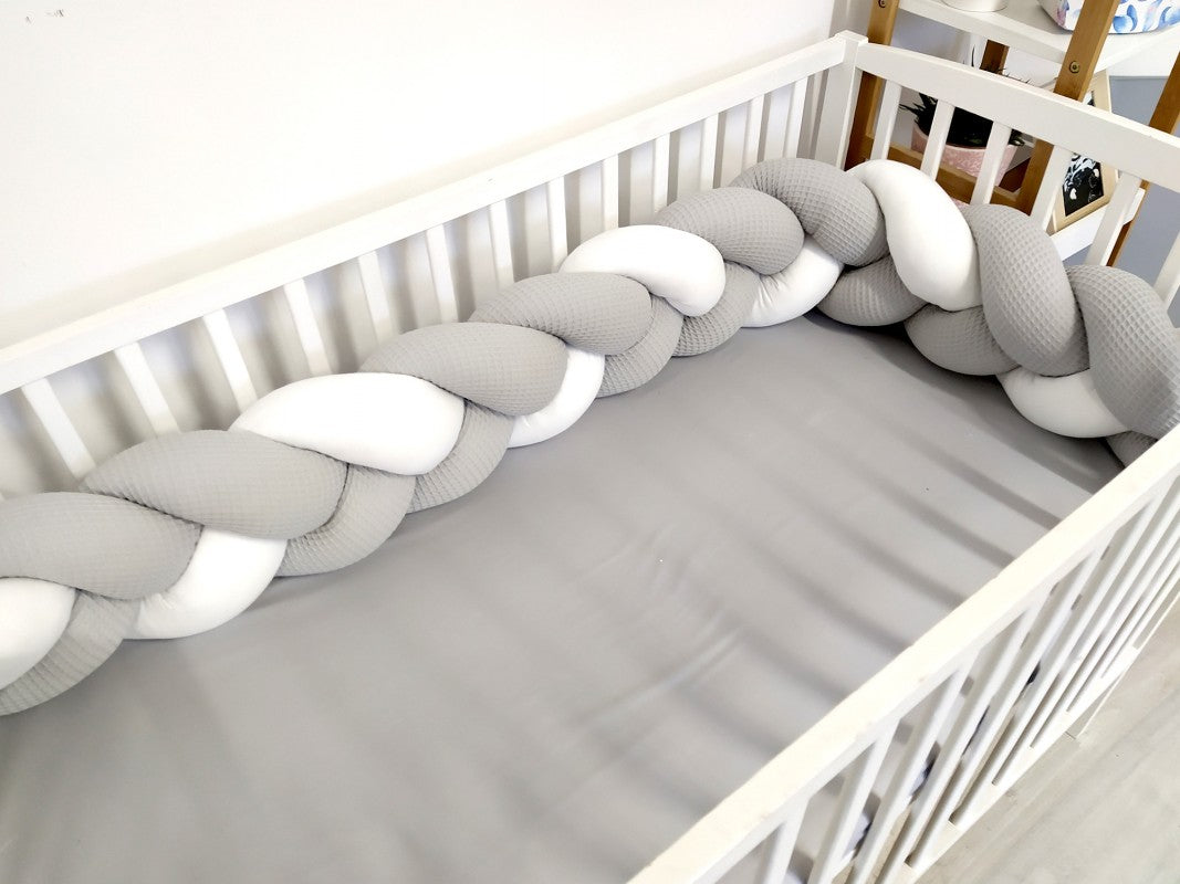 Ensemble de literie premium pour lit de bébé 5 pièces Animaux gris
