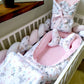 Ensemble de literie Premium pour lit de bébé 6 pièces La Biche rose