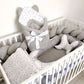 Ensemble de literie Premium pour lit de bébé 6 pièces Confettis gris
